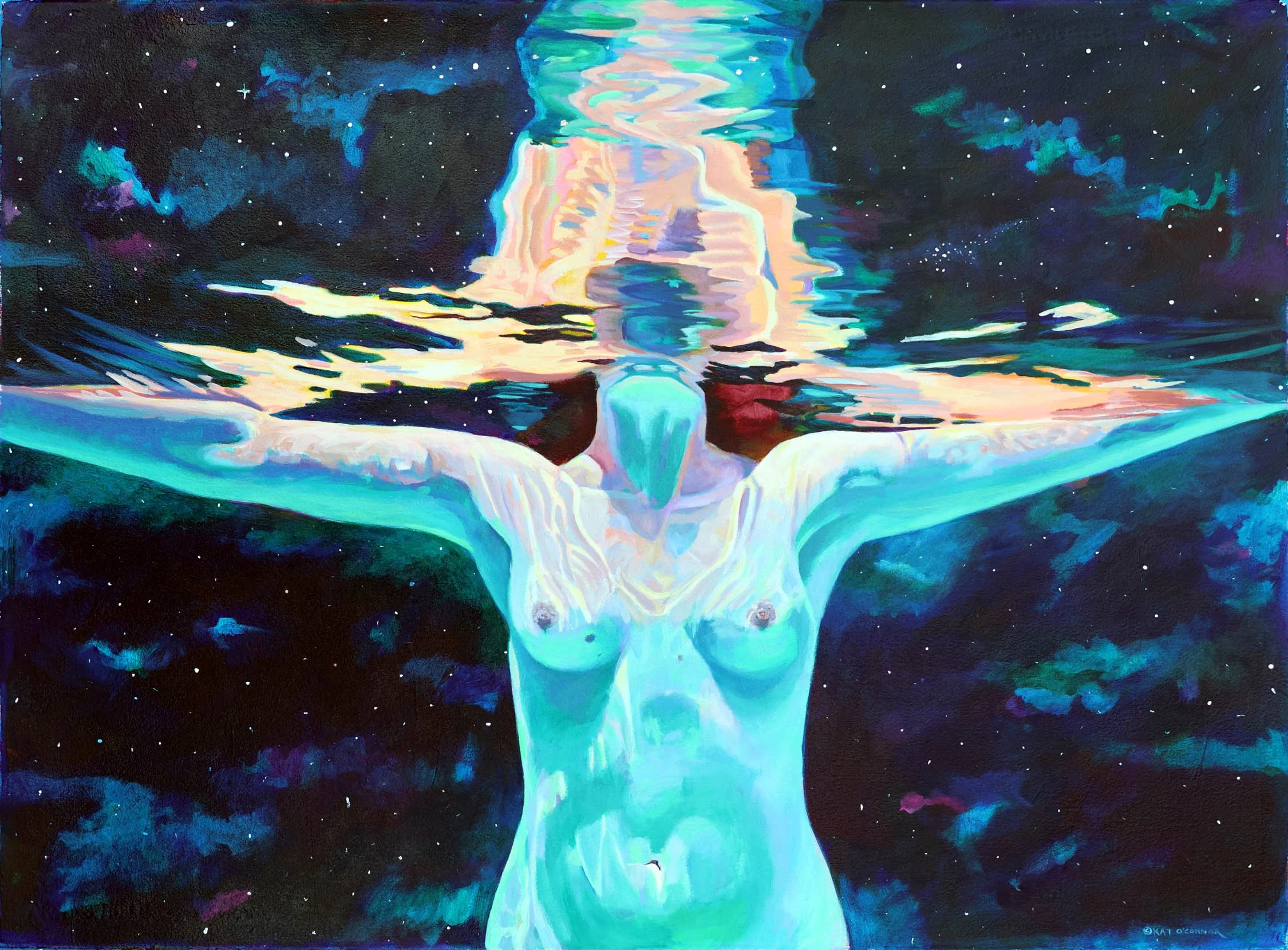 Star, ©Kat O’Connor 2025, 22" X 30", Acrylic on Paper. Image #615