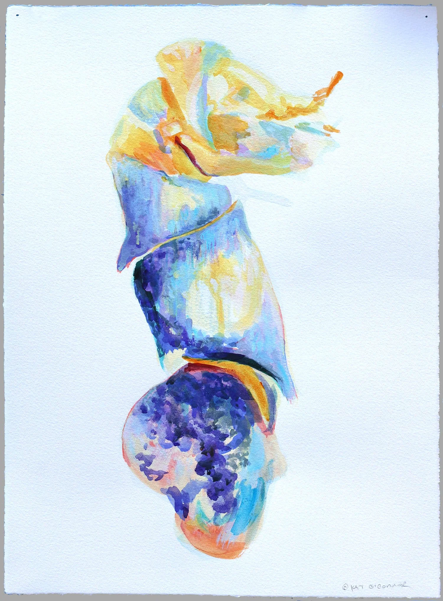 The Queen's Crab Leg, ©Kat O’Connor 2025, 15" X 11", Watercolor and Acrylic on Paper. Image #613