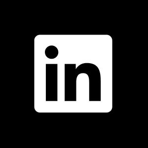 LinkedIn logo on a black background