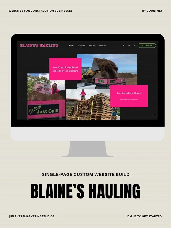 Blaine&rsquo;s Hauling is still one of my all-time favorite websites I&rsquo;ve built. It was one of my first websites, and I still love how much personality it has. The bright pink, smiley faces, and neon green felt so on-brand for him and matched h