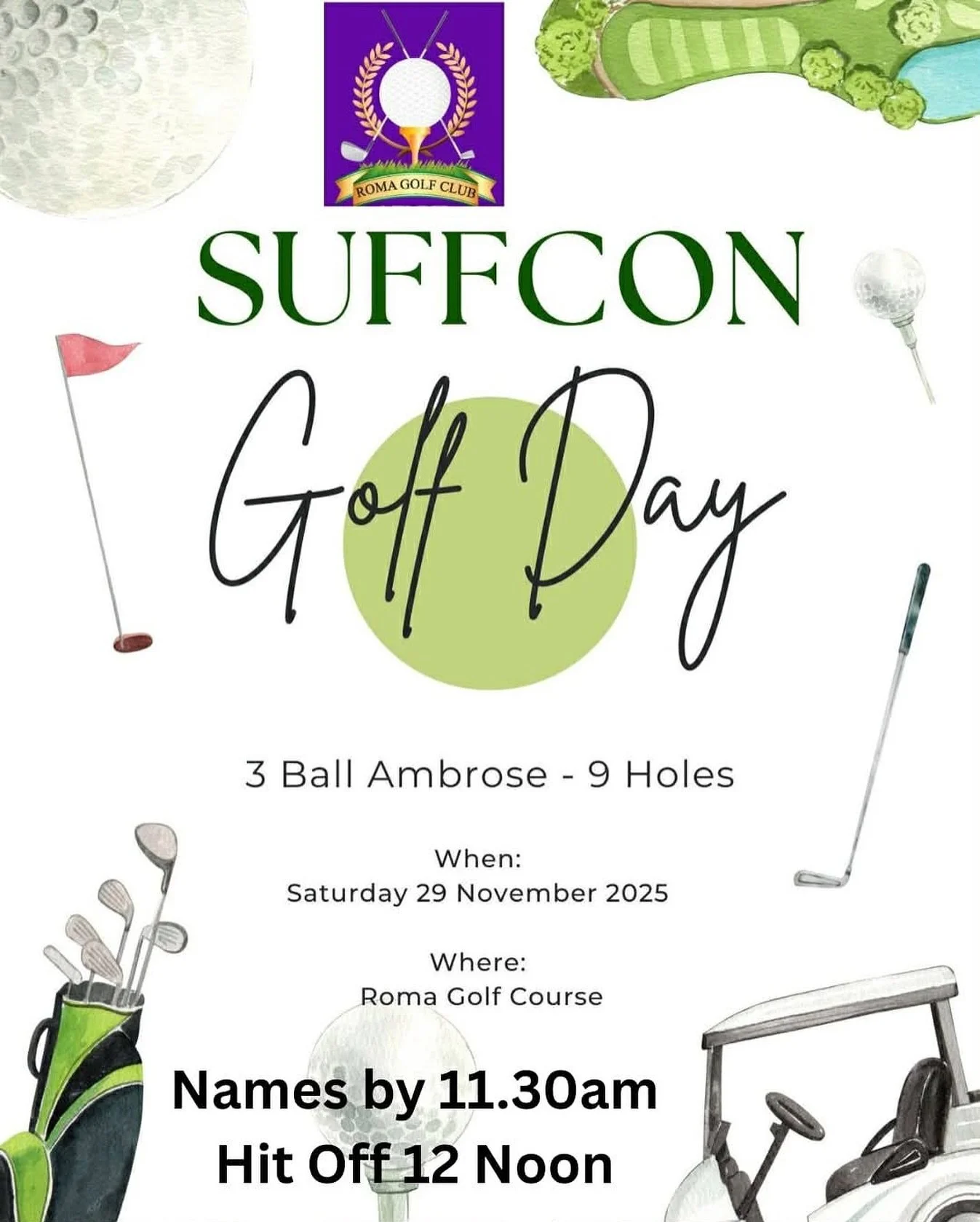 1 week to go! 🙌🏼

We hope to see you all there - please RSVP within the next week to Roma Golf Club