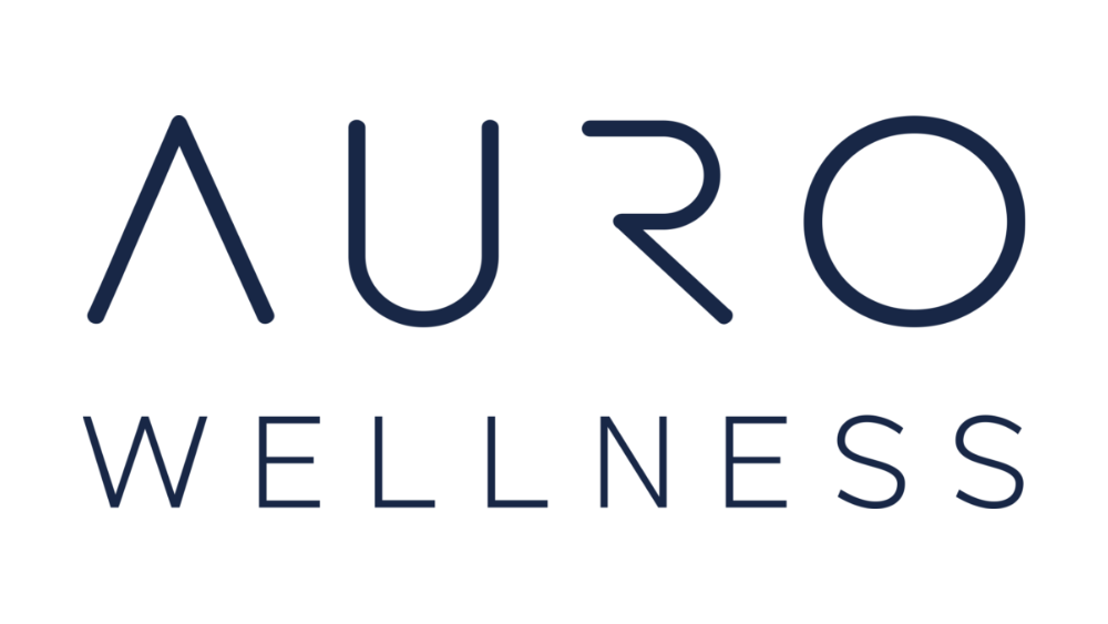 Logo for Auro Wellness with the word 'AURO' in stylized font and 'WELLNESS' below it.