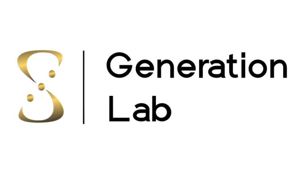 Logo for the Generation Lab, featuring a stylized gold atom or molecule icon next to the text 'Generation Lab' in black.