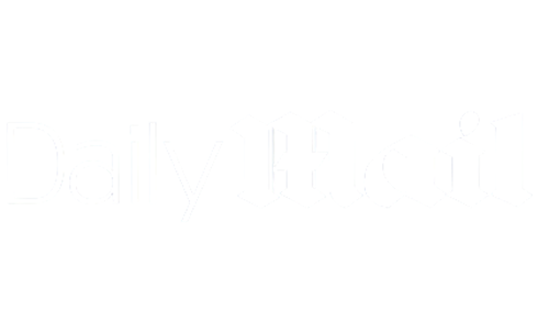 The logo of the Daily Mail newspaper in white text on a black background.
