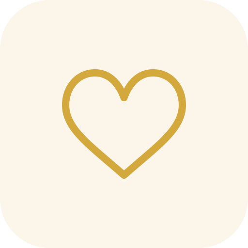 Gold outline of a heart on a light background.