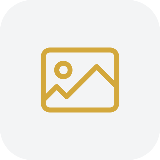 Placeholder image icon with a mountain and sun in gold lines.