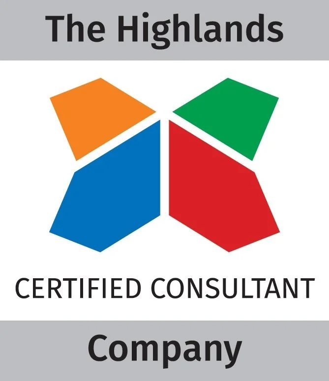 The Highlands Certified Consultant Company logo featuring a colorful geometric star and bold black text.