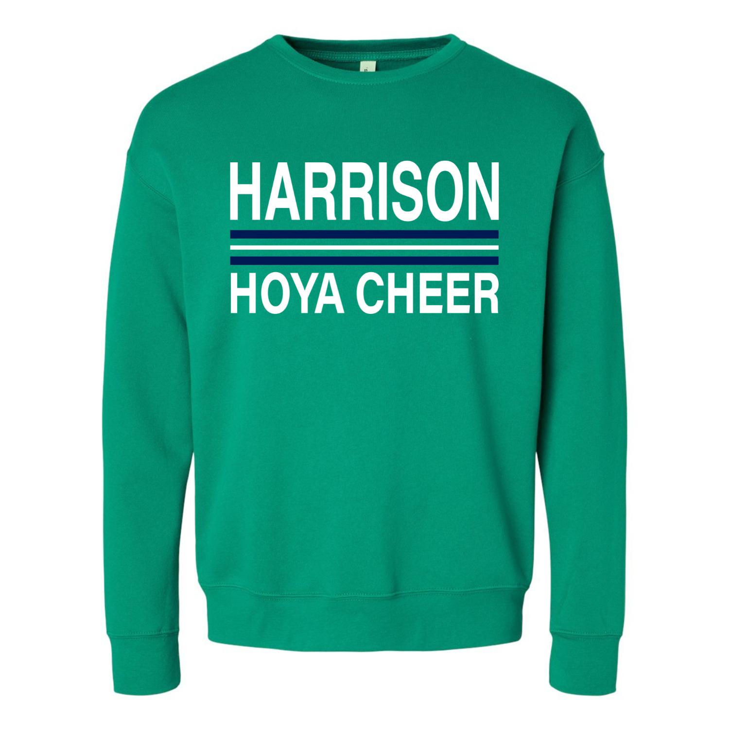 Hoya Cheer Stripes  - Kelly Green Sweatshirt.png