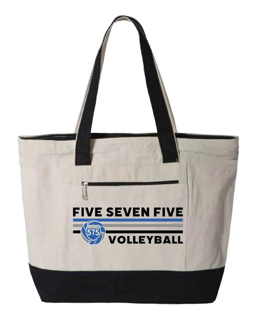 Zippered Canvas Tote Bag