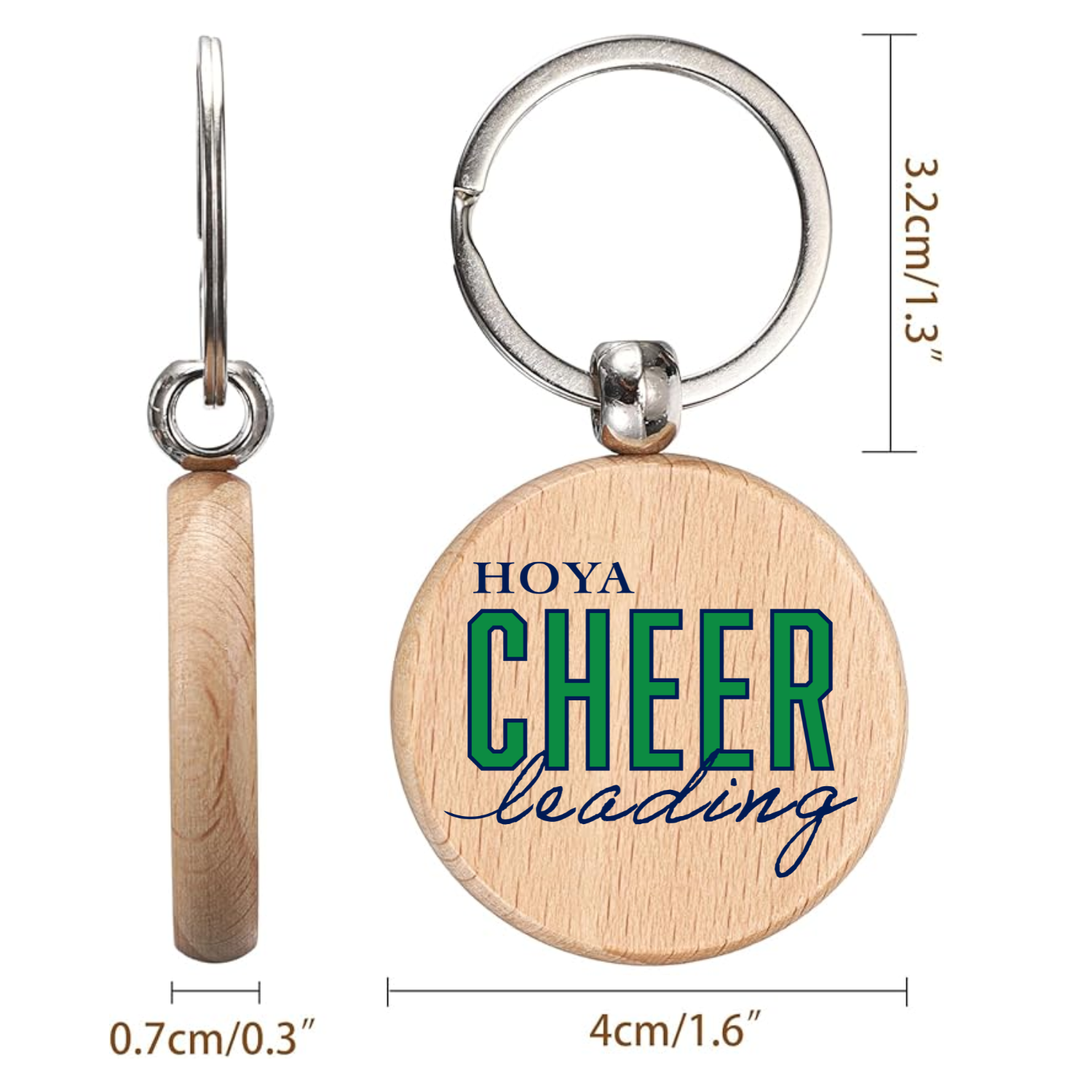 Cheer Leading Wood Keychain Circle.png