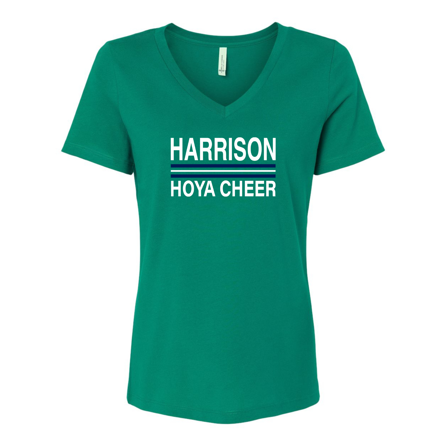 Hoya Cheer Stripes VNeck Kelly.png