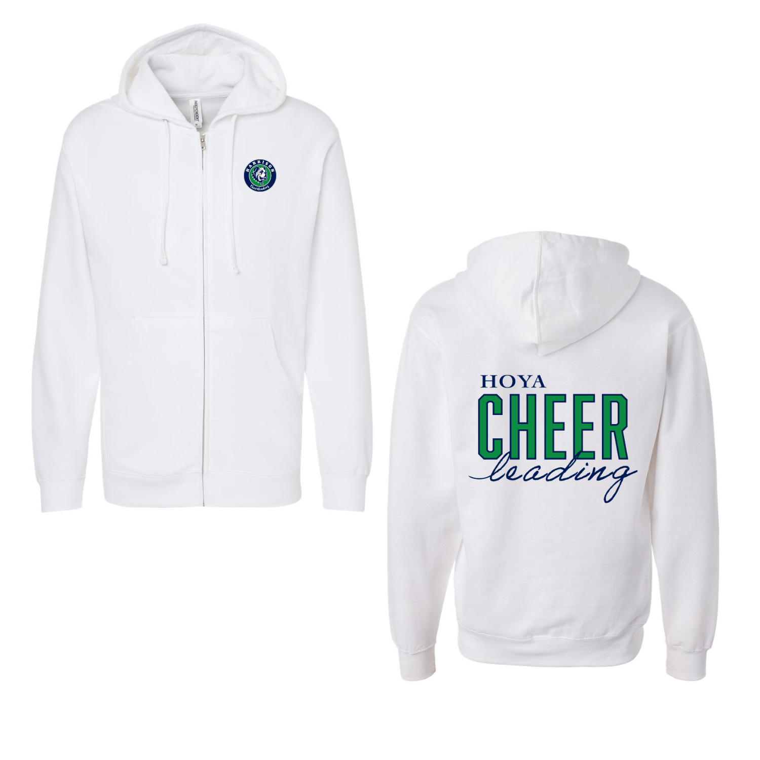 Cheer Leading - Zip up hoodie White.png
