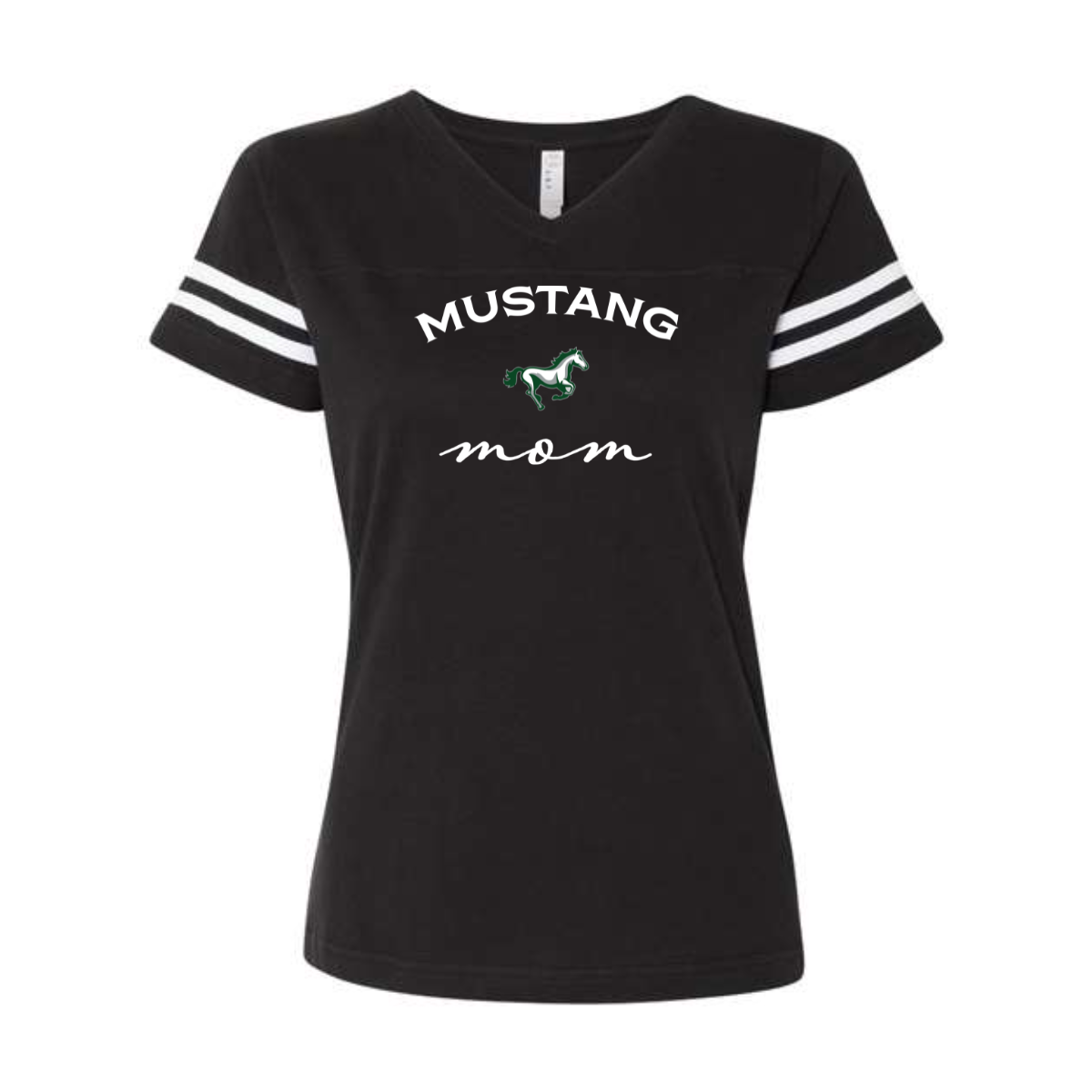 Custom Script Women's Stripe Sleeve Tee