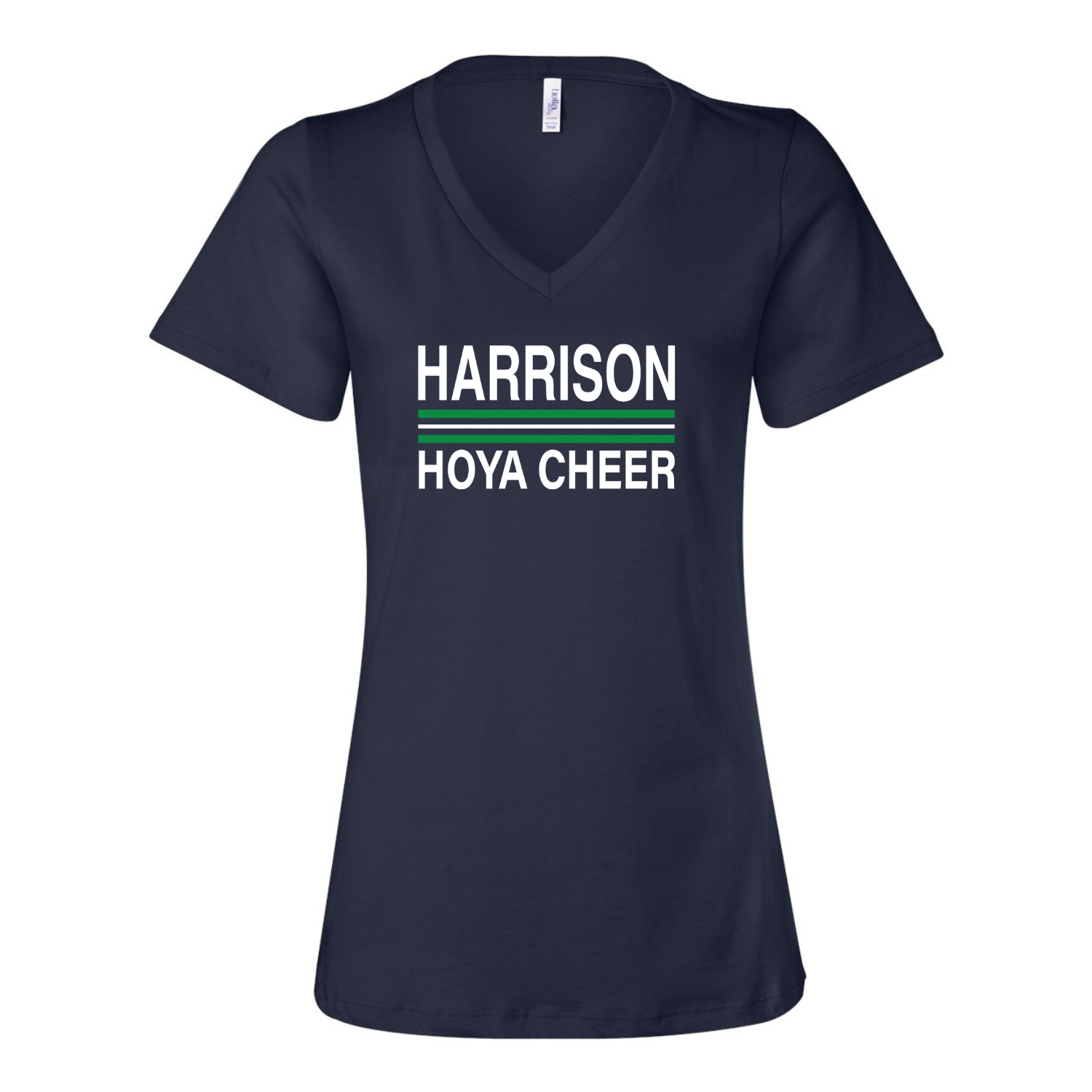 Hoya Cheer Stripes VNeck Navy.png