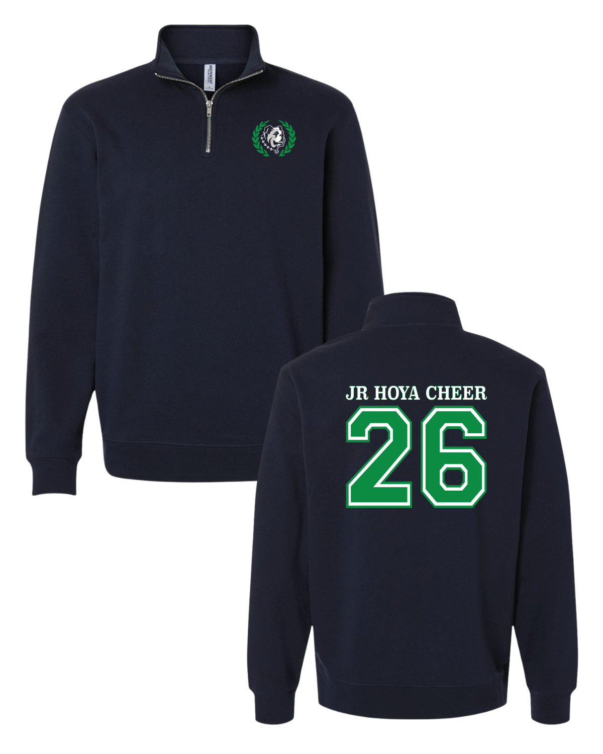 '26 Jr. Hoya Cheer Quarter Zip - Navy.png