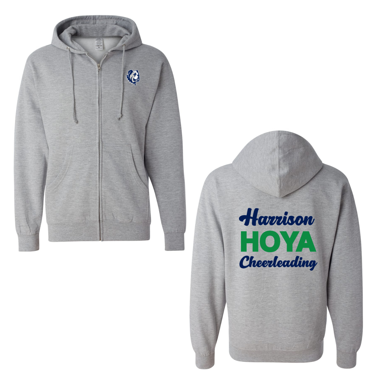 Hoya Cheerleading  - Zip Up Hoodie Grey.png