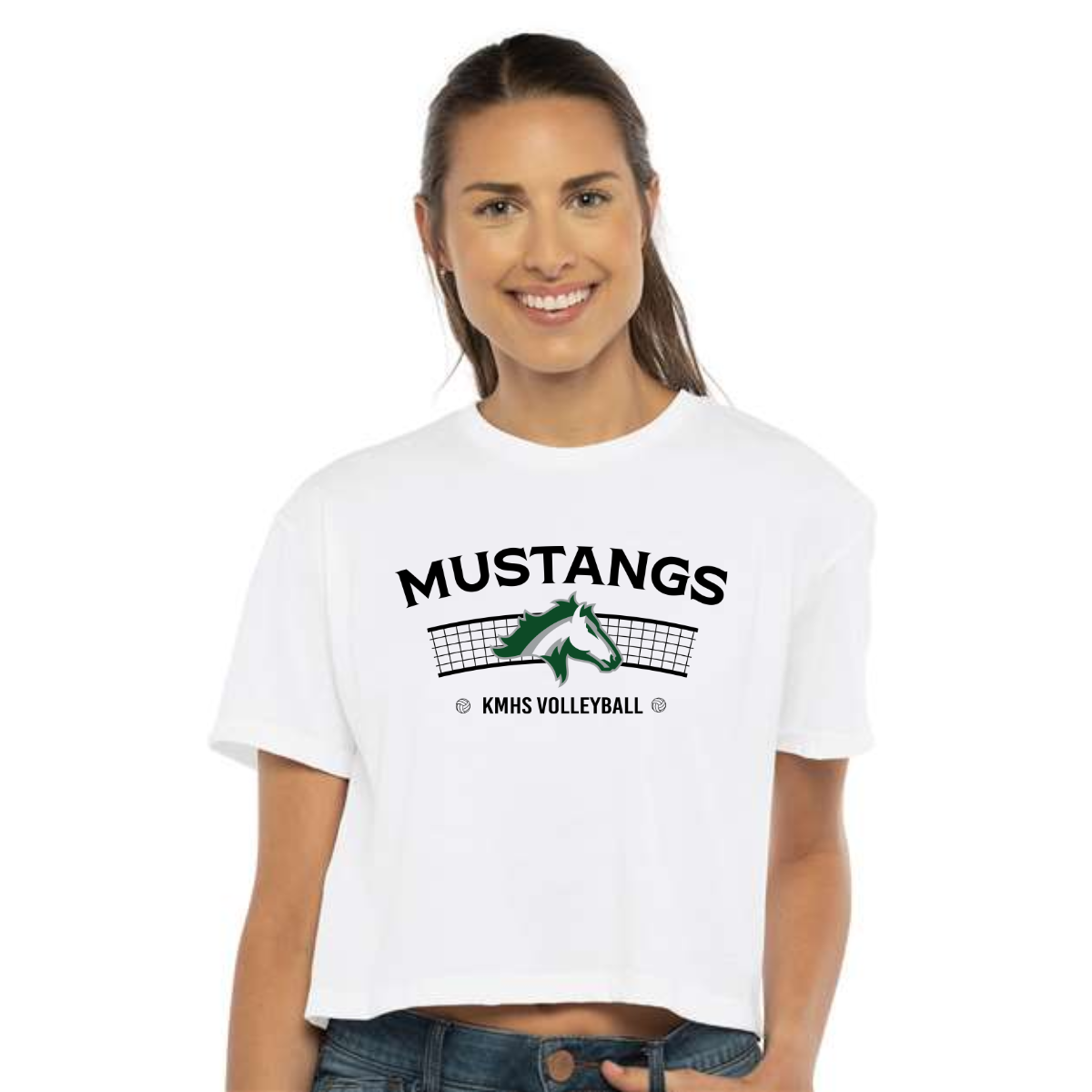 Mustang Net Cropped Tee
