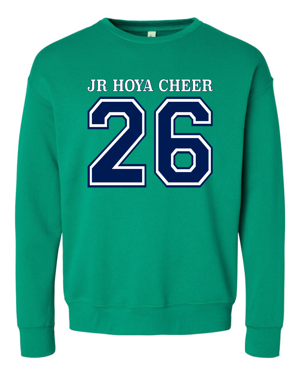 Kelly Green Sweatshirt - '26 Jr. Hoya Cheer