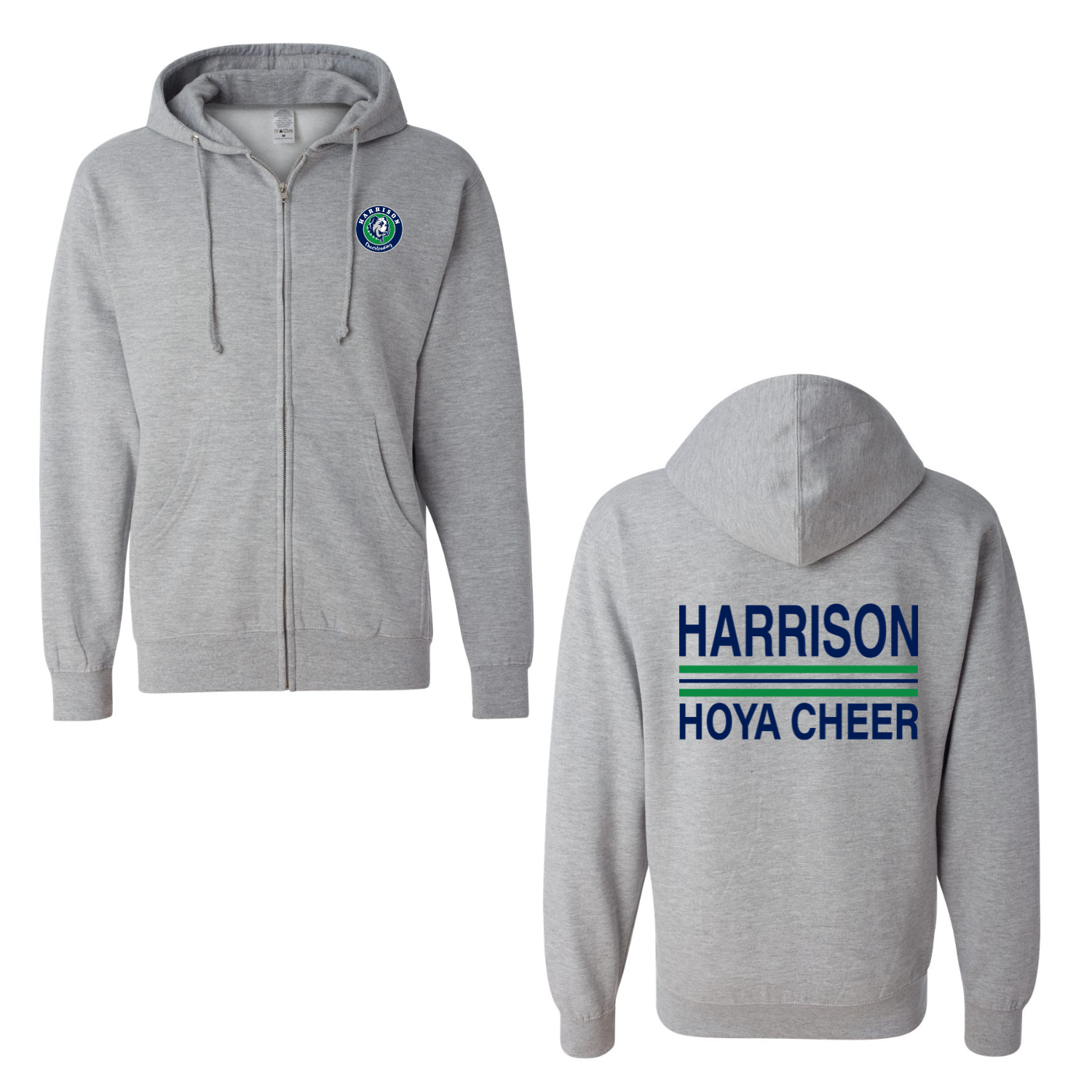 Hoya Cheer Stripes - Zip Up Hoodie Grey.png