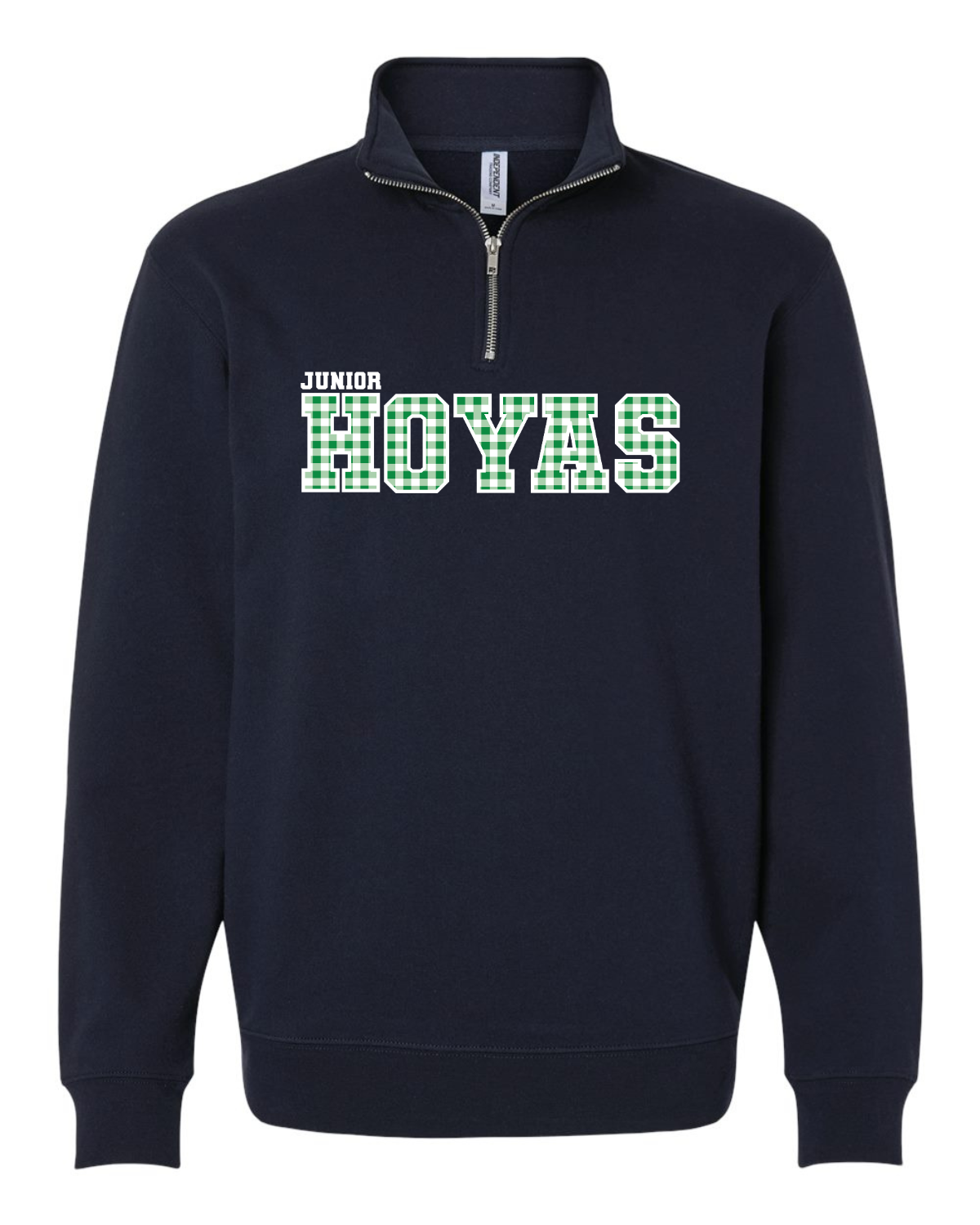 Gingham Hoyas Quarter Zip - Navy.png