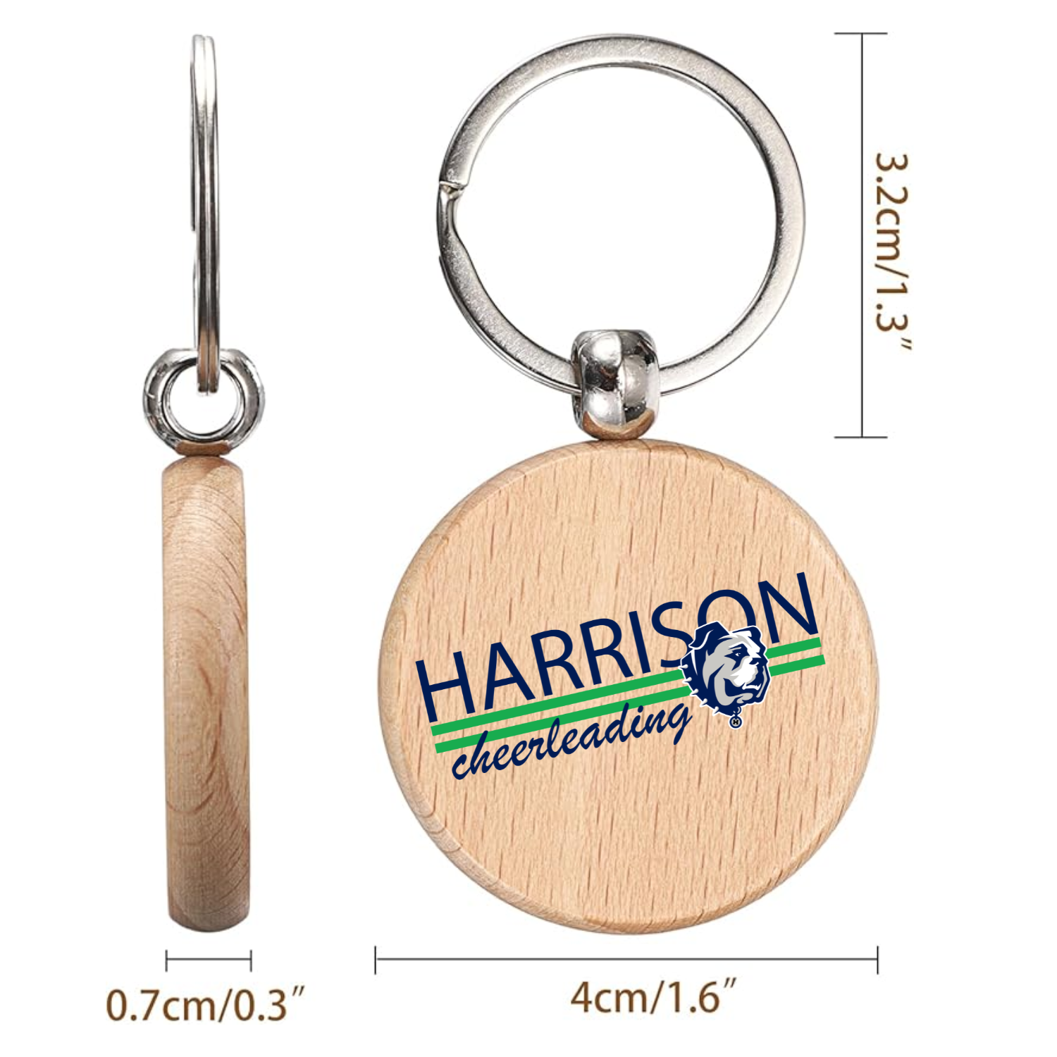 Hoya Dog Stipes Round Keychain.png