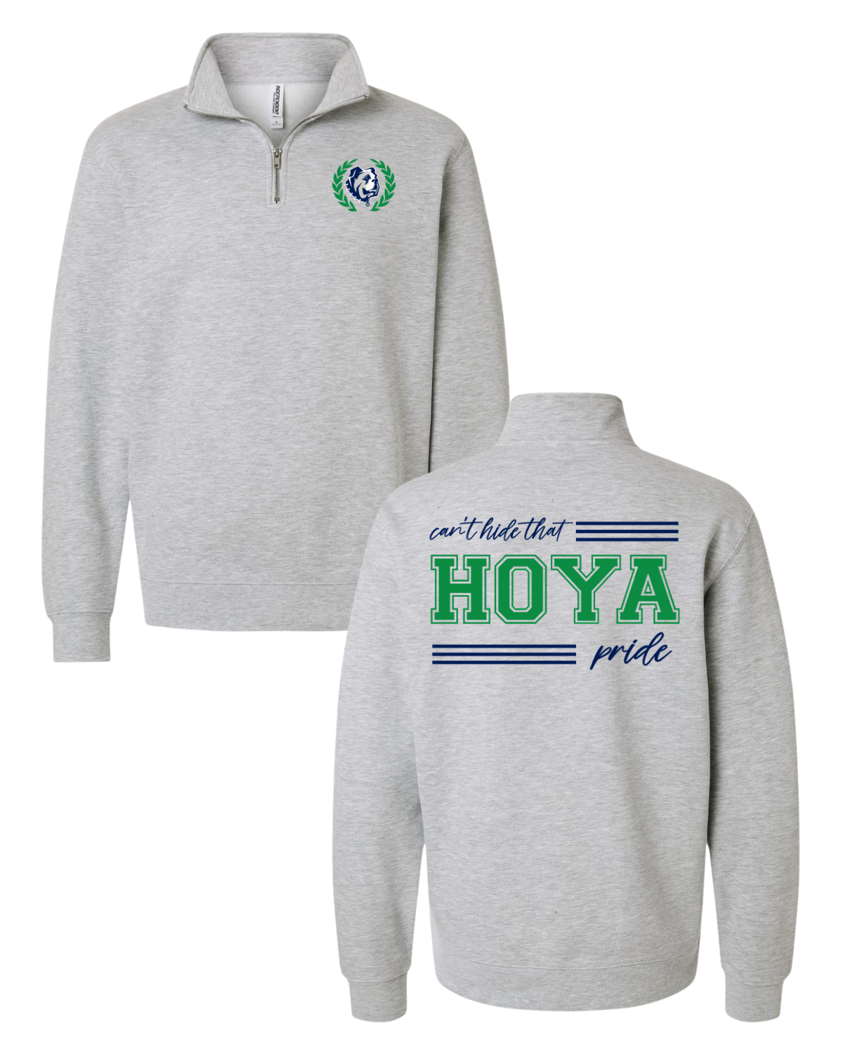 Hoya Pride Quarter Zip - Athletic Heather.png