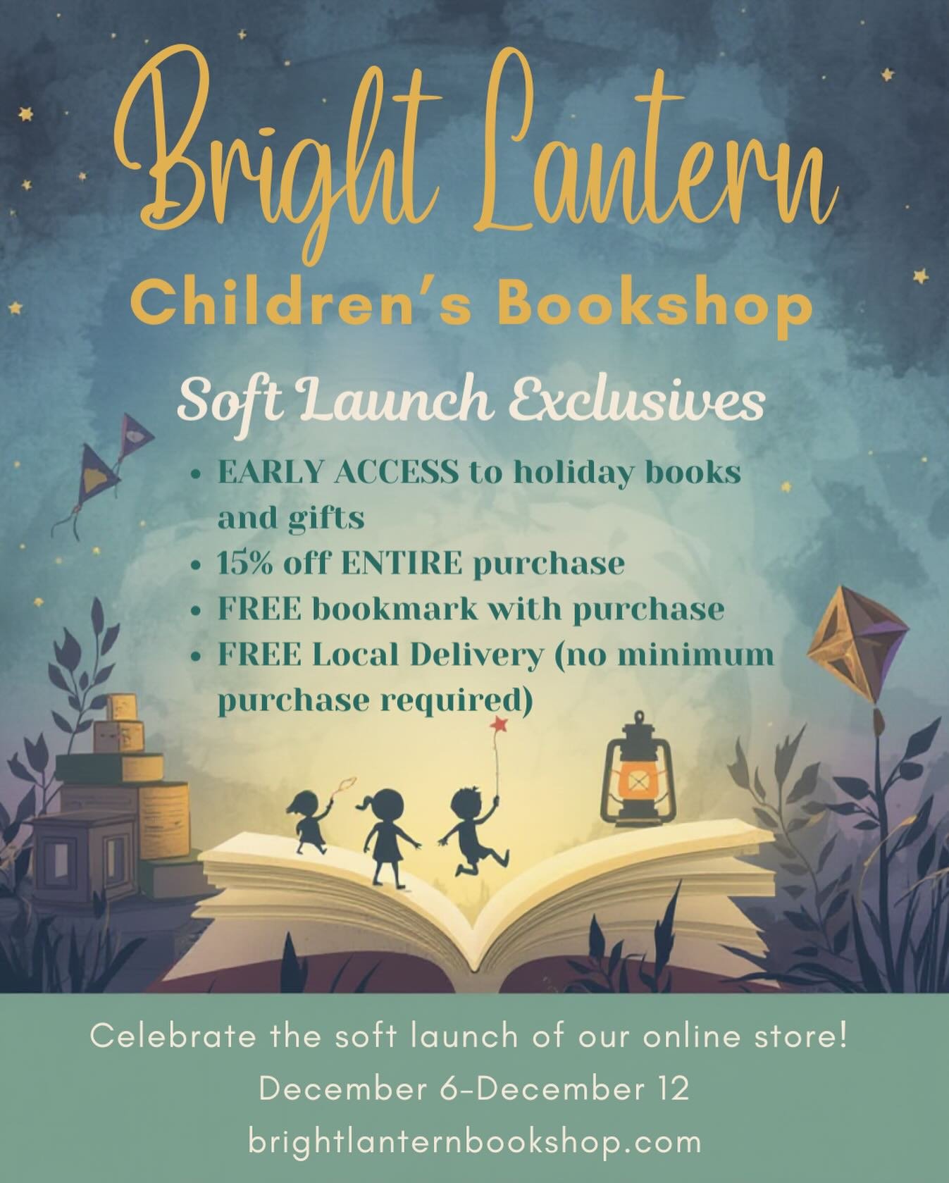 Join us for the soft launch of Bright Lantern&rsquo;s Children&rsquo;s Boolshop online store, called the Local Bookshop! Shop for seasonal books to read with your family in December! We also have plenty of books, games, puzzles, and activity books th