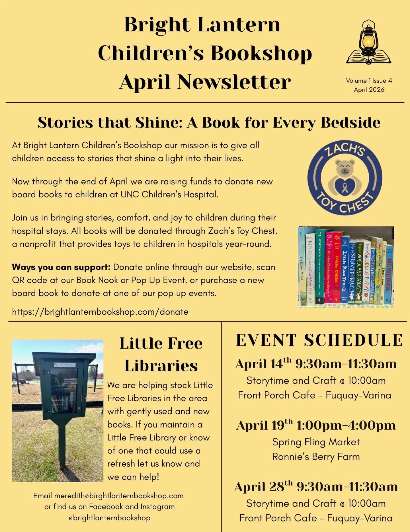 April 2026 Bright Lantern Children&rsquo;s Bookshop News and Updates! 

Visit our website and click &ldquo;Join our Newsletter&rdquo; to get all Bright Lantern news, updates, and more straight to your inbox!

#childrensbooknews #aprilnews #readplaydi