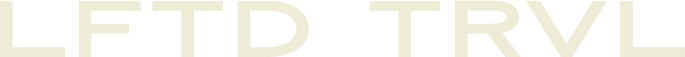 Text that reads 'LFTD TRVL' on a black background.
