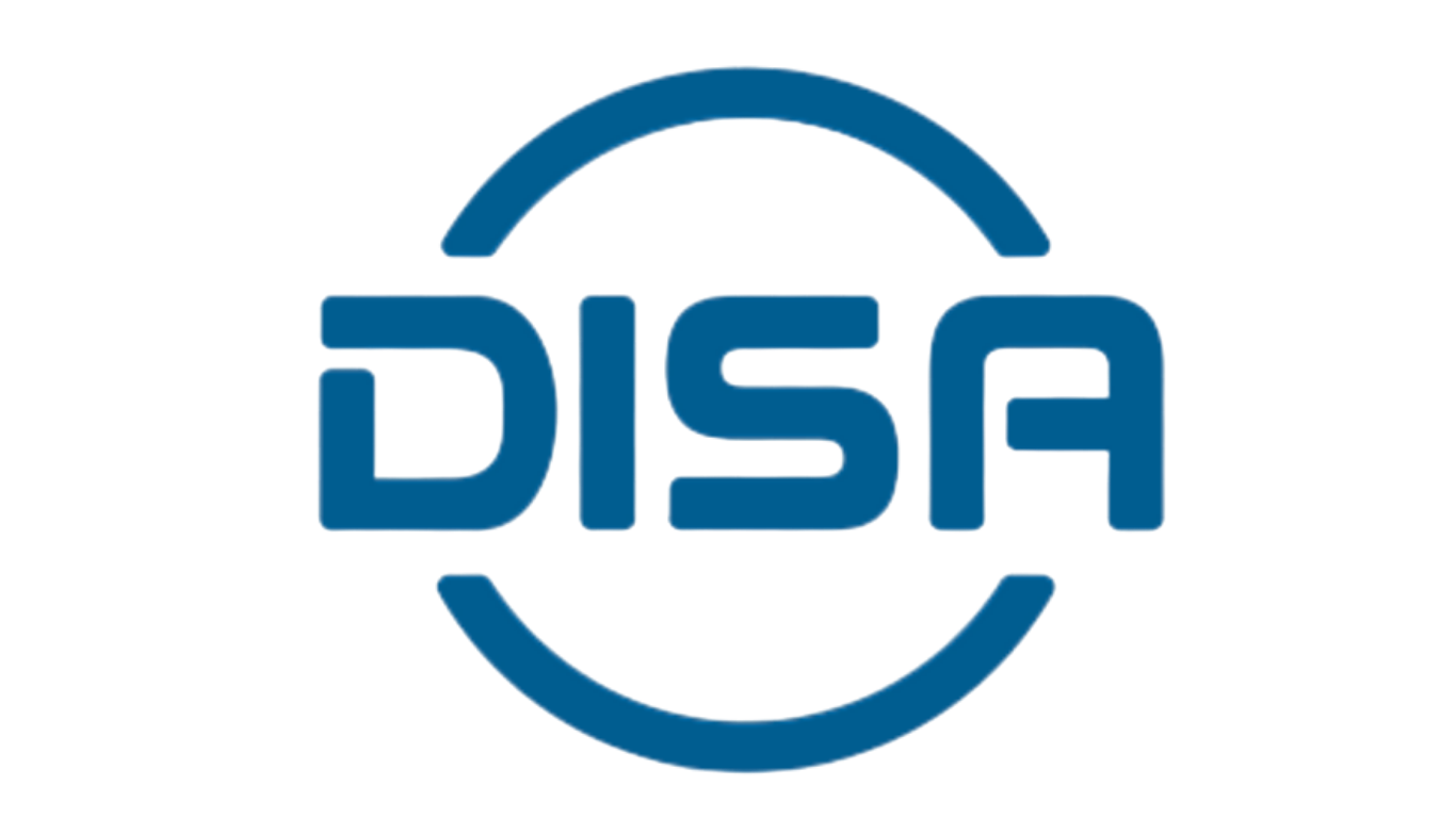 The logo of DISA with the text 'DISA' inside a stylized circle.