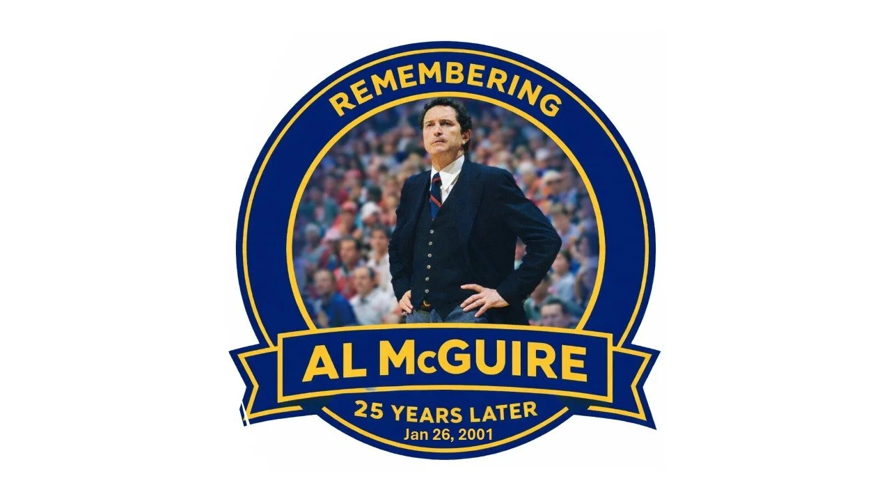 A commemorative badge featuring Al McGurie remember him 25 years later after his death