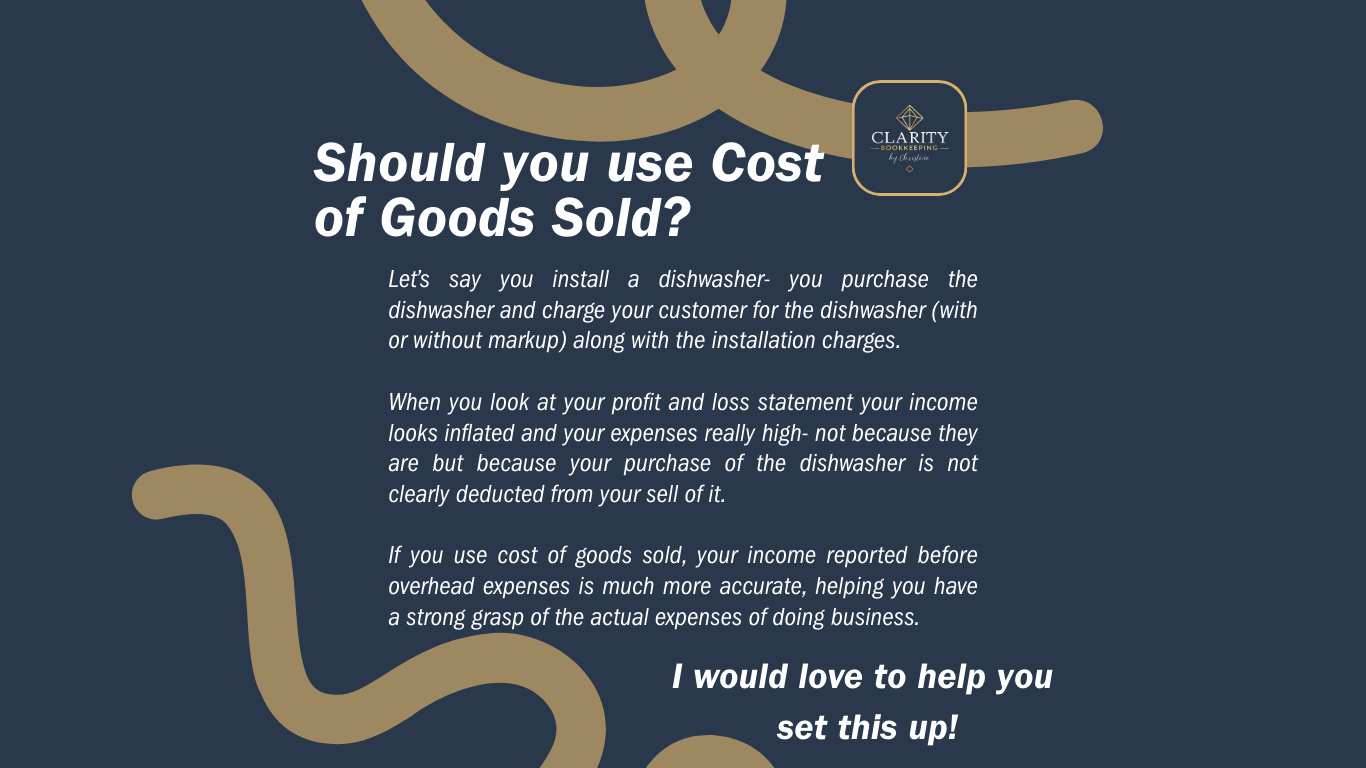 Should you use Cost of Goods Sold?