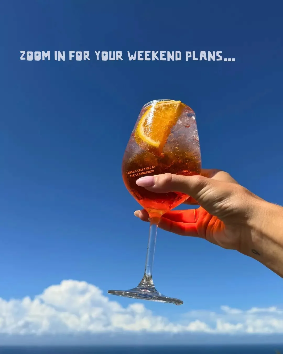 Your weekend at The Scarborough.

Come and try the new menu, then settle in for Happy Hour from 4&ndash;6pm.