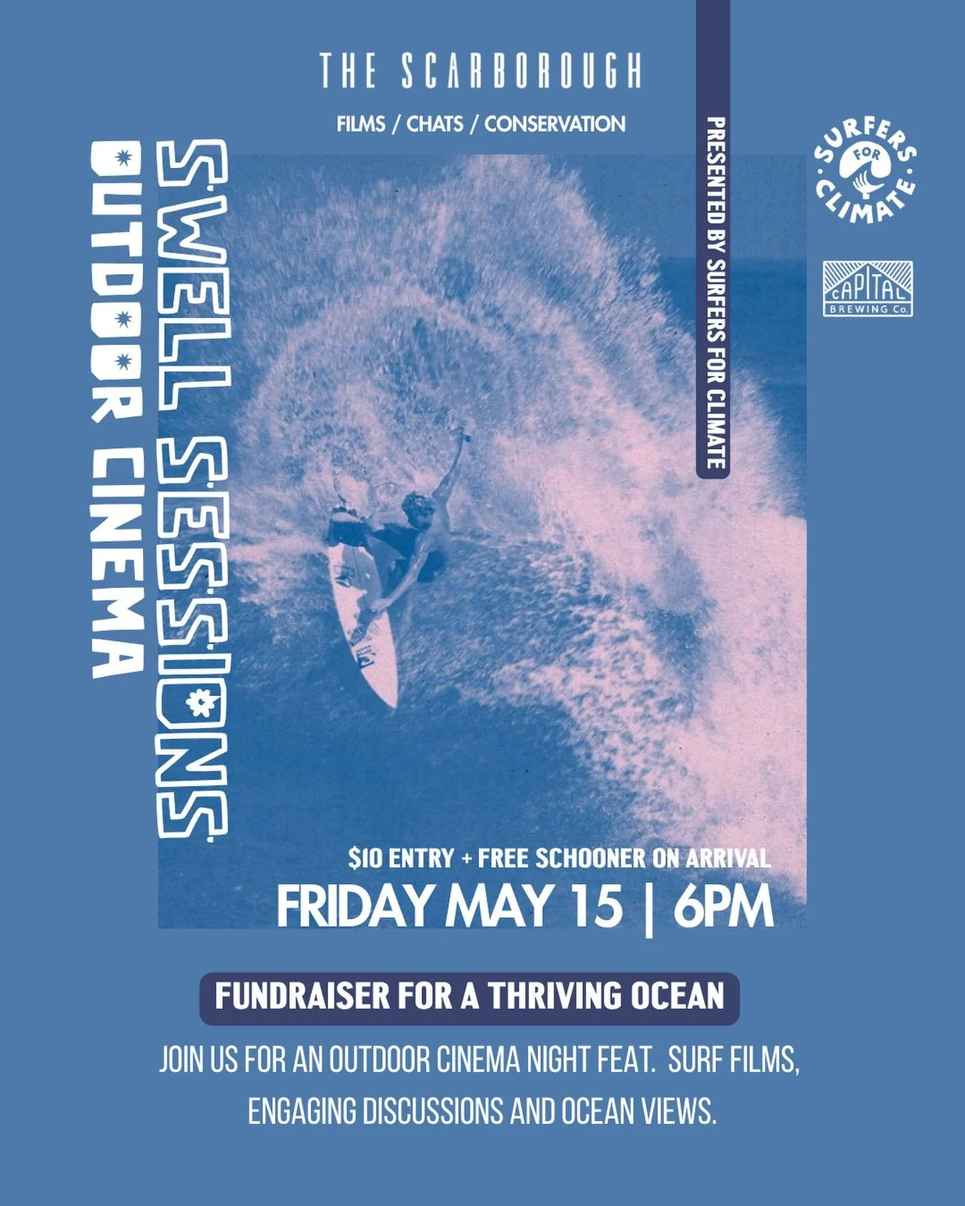 Salty films, clifftop views and something worth showing up for 🌊 

Swell Sessions is landing at The Scarborough Hotel this May, bringing a curated lineup of surf films to the outdoor screen in support of @surfersforclimate.

From Thoughtful Larrikin