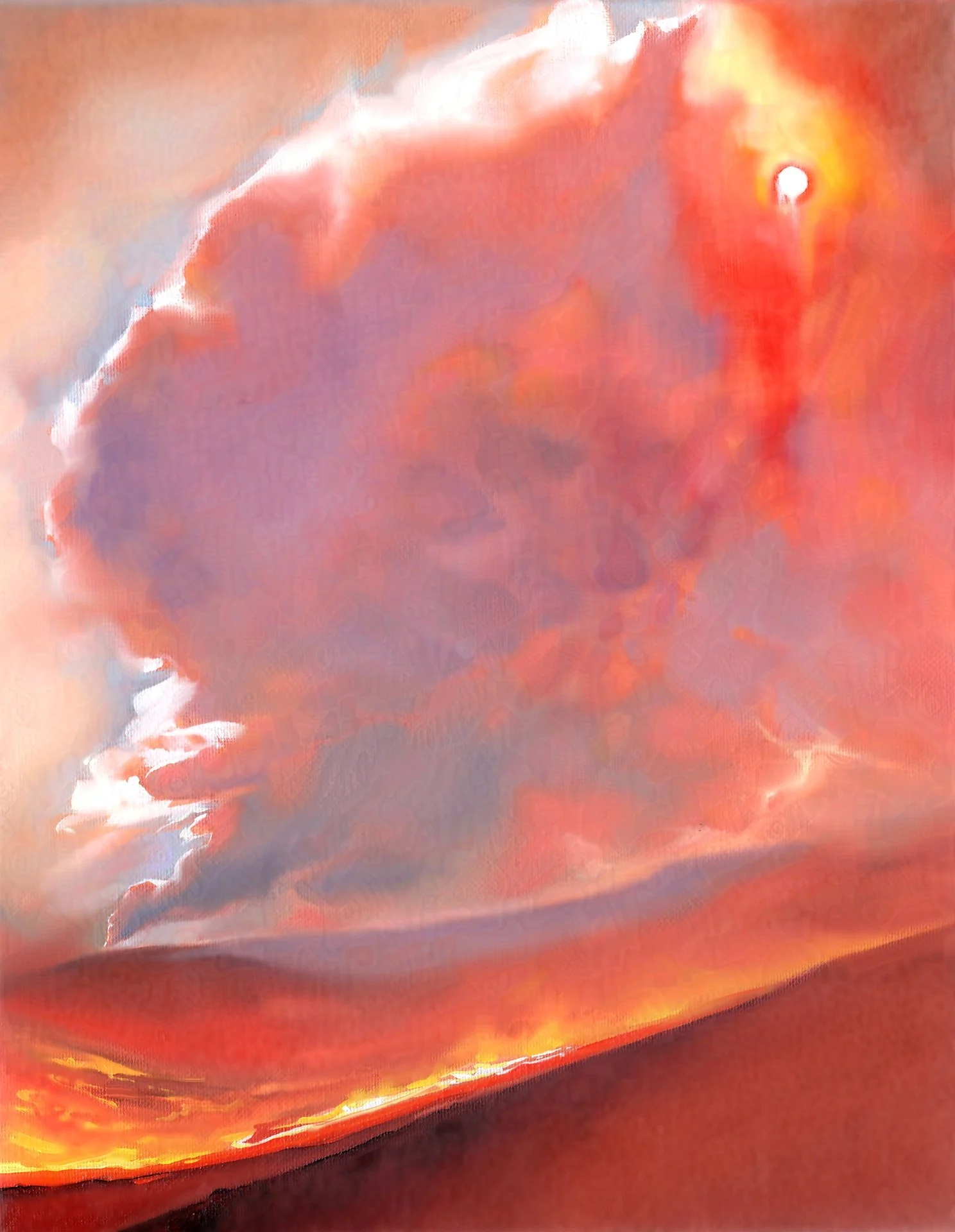 "Wildfire 6"
14" x 11", oil on canvas,
2026.
Available for purchase.