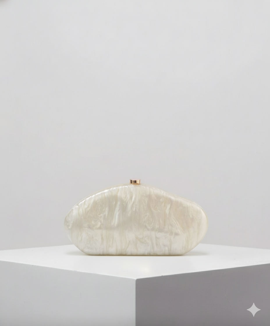 White Marbled Clutch