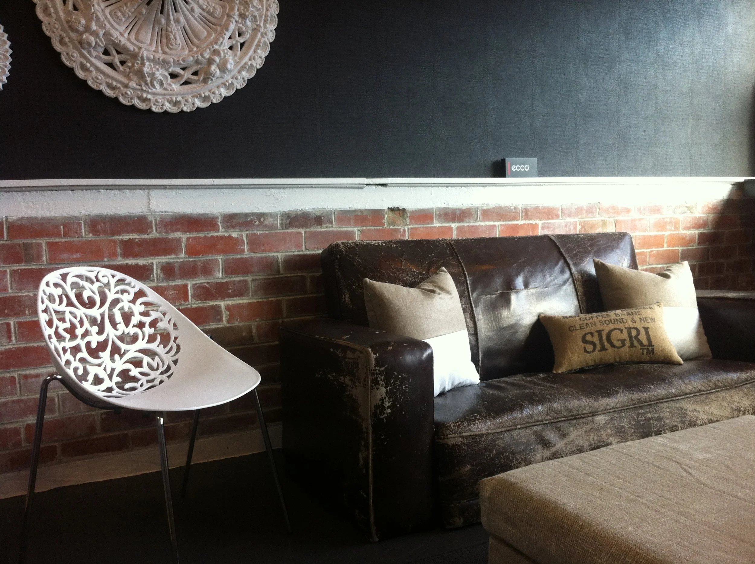 Original bricks exposed.