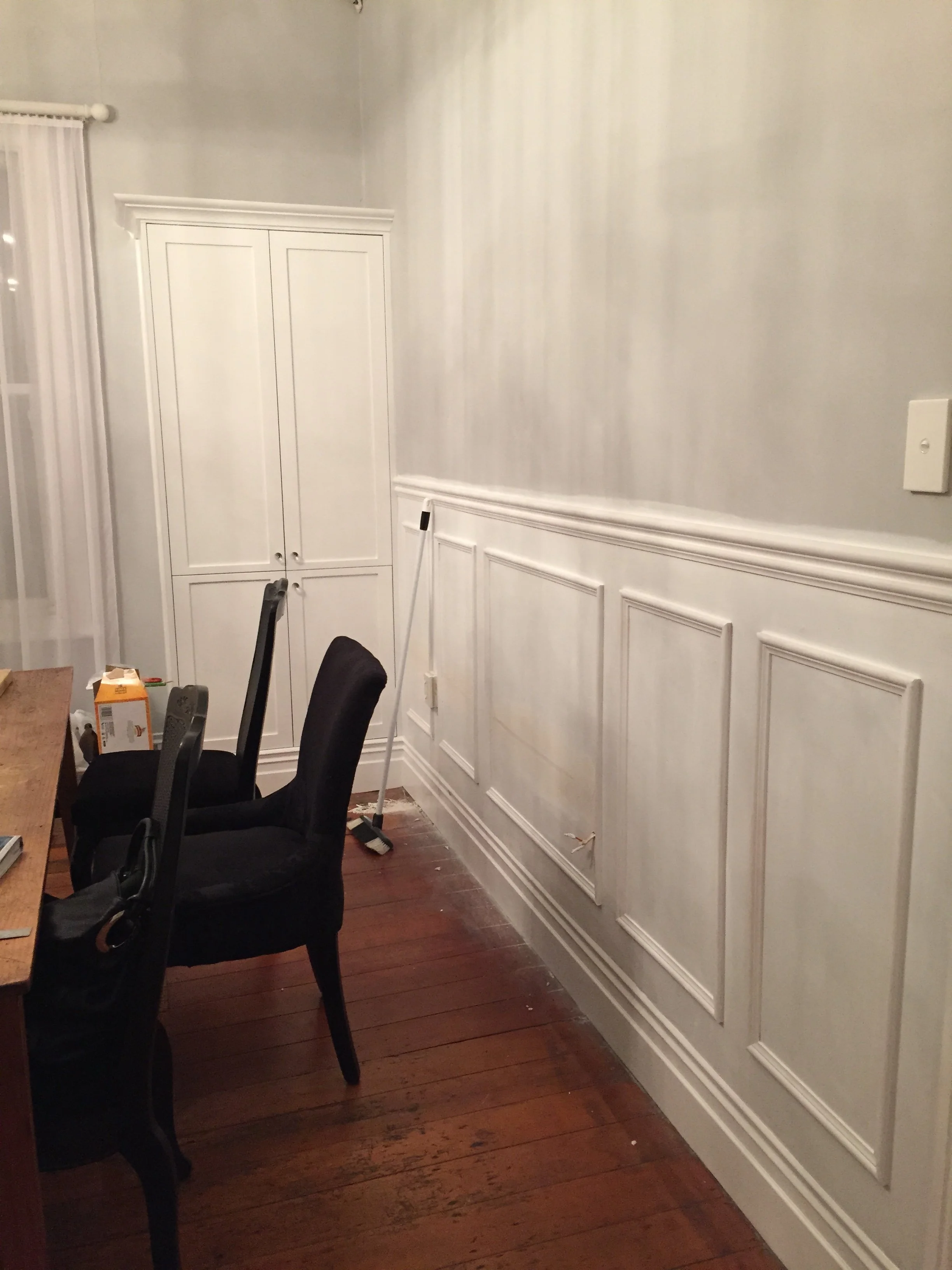 Adding some personality with wall panelling.