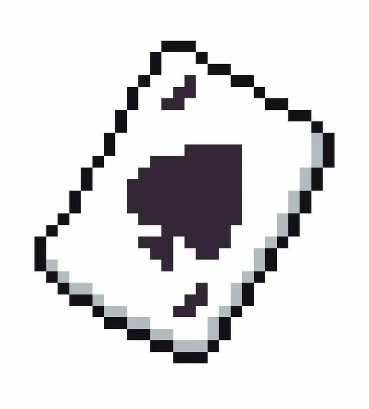 Pixelated icon of an ace of spades playing card.