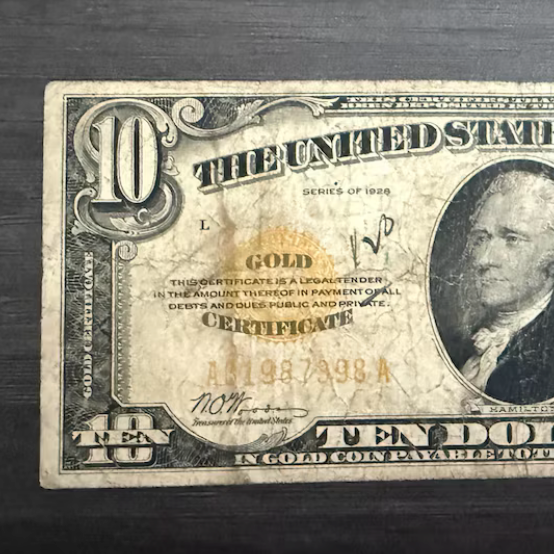 1922 10 dollar Gold Certificate – VF20