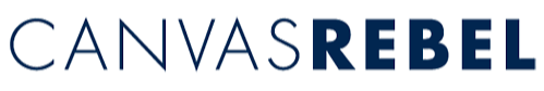 CANVAS REBEL logo with text in blue and black