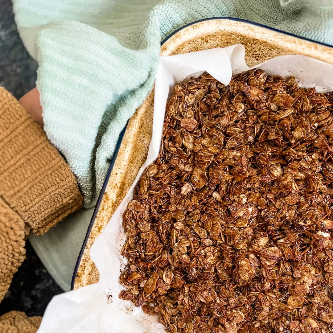 The crunchiest nutrient-filled dark chocolate granola recipe.