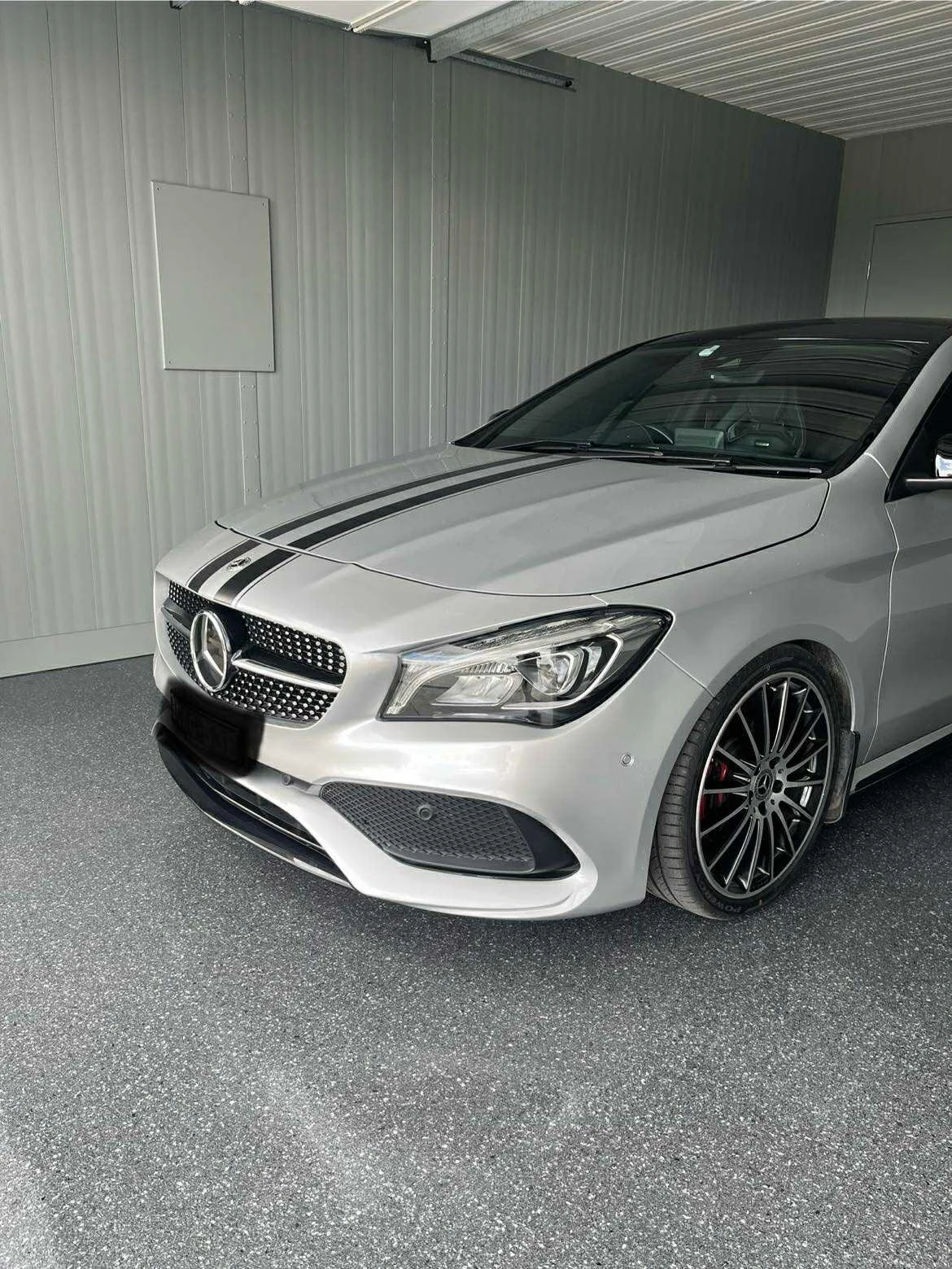 Epoxy flooring with car