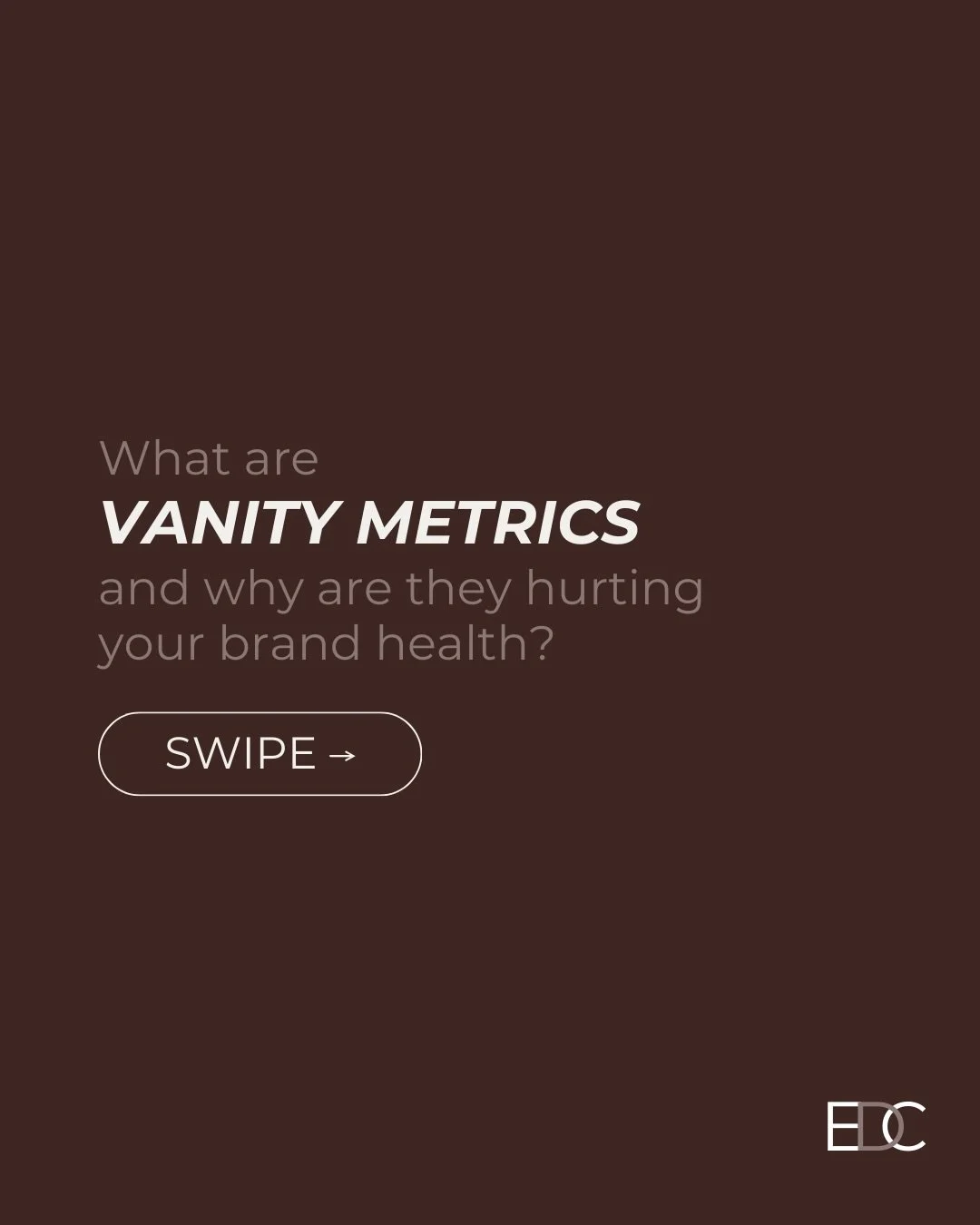My thoughts on vanity metrics and brand health 🤔🤎 

While follower count and reach are important and definitely help a brand or account look impressive, that doesn&rsquo;t always mean they&rsquo;re the &ldquo;best&rdquo; or most successful. 

There