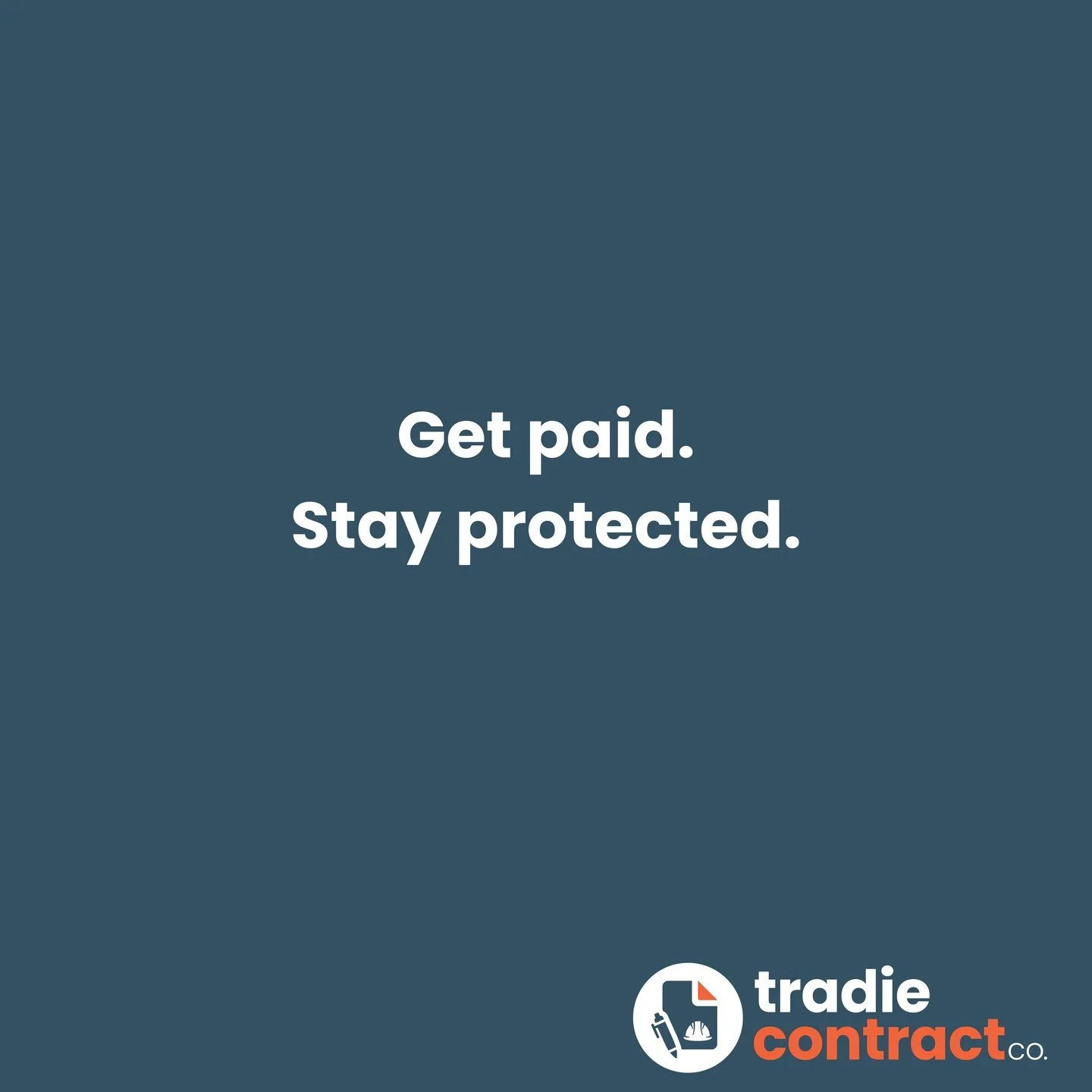 Because every tradie deserves to get paid on time and stay protected on every job. 💪

That's exactly why we built Tradie Contract Co.

Simple, legally drafted contracts written in plain English &mdash; no jargon, no drama, just solid paperwork that 