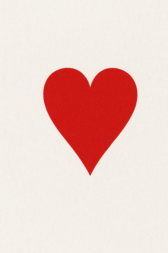Red heart on a white background.