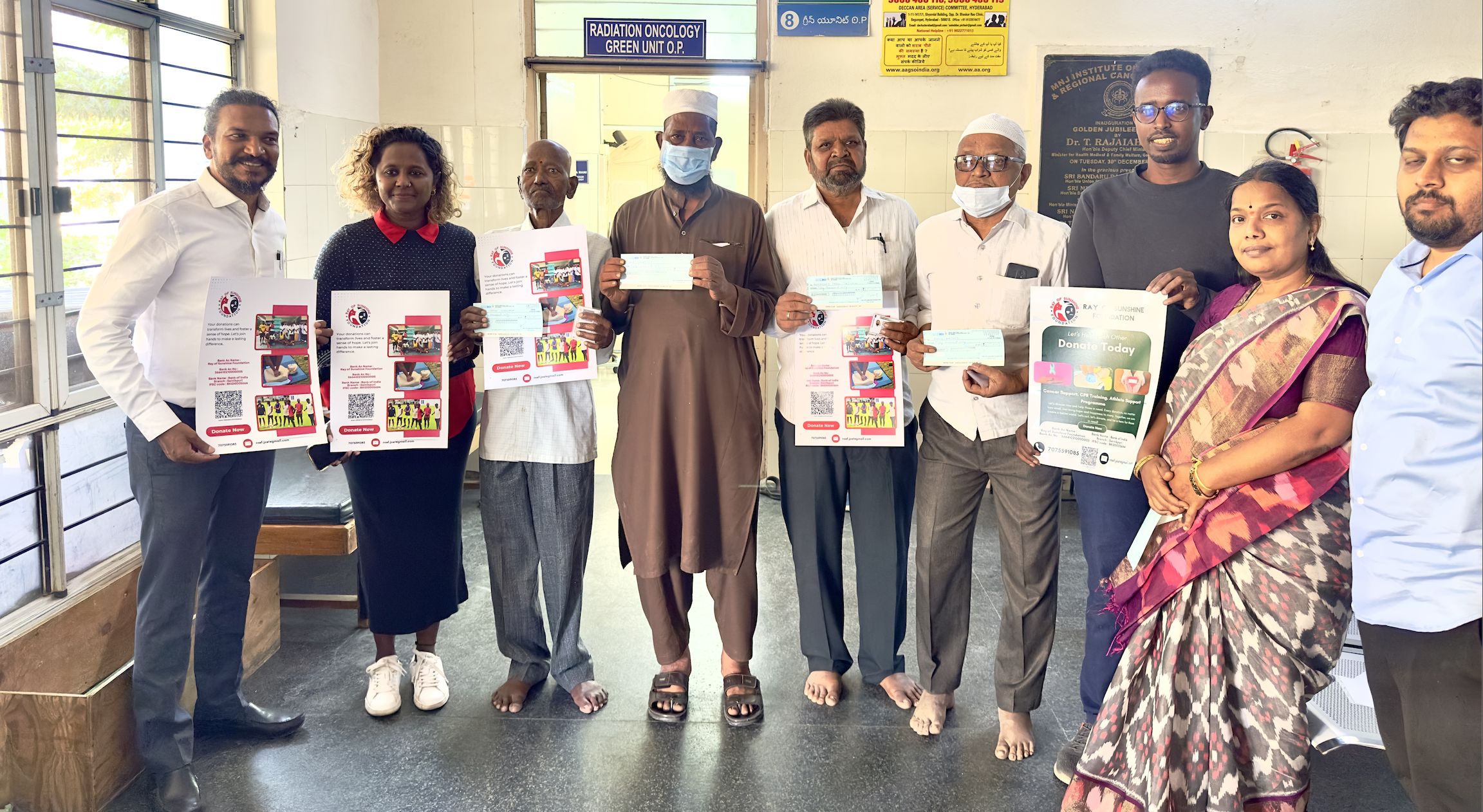Cheque Donation to Prostate Cancer Patients at MNJ Hospital Hyderabad