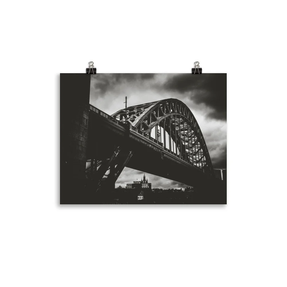 Poster - Black and White Tyne Bridge - Newcastle Upon Tyne