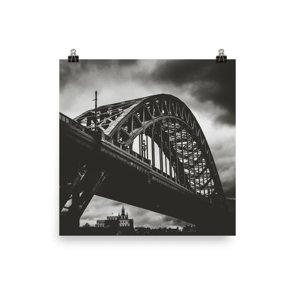 Poster - Black and White Tyne Bridge - Newcastle Upon Tyne