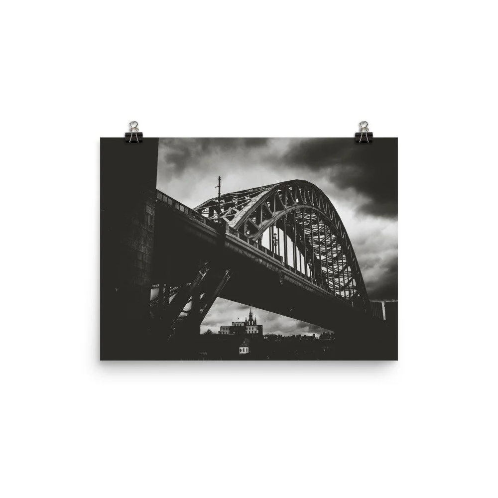 Poster - Black and White Tyne Bridge - Newcastle Upon Tyne